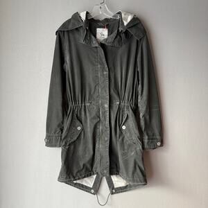 Spiewak sz S‎ Green Anorak button zip hooded jacket